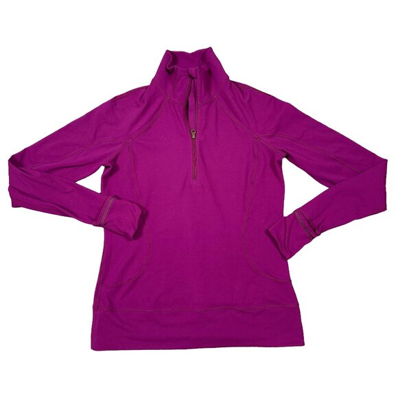 Lululemon Rush Hour 1/2 Zip Sweatshirt Fuchsia Pink Purple Women's Size 8 - Picture 1 of 6
